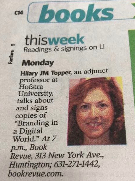 Hilary Topper appears in Newsday for branding in a digital world
